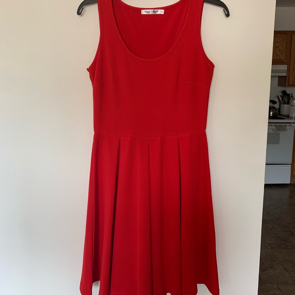 Red fit and flare dress